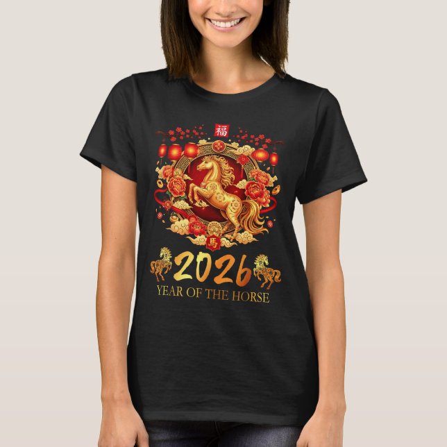Chinese New Year 2026 Year Of The Horse Happy Luna T-Shirt (Front)