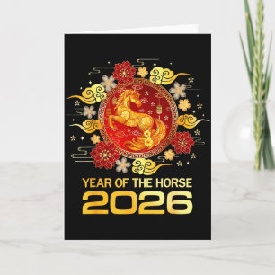 Chinese New Year 2026 Year Of The Horse Happy New  Card