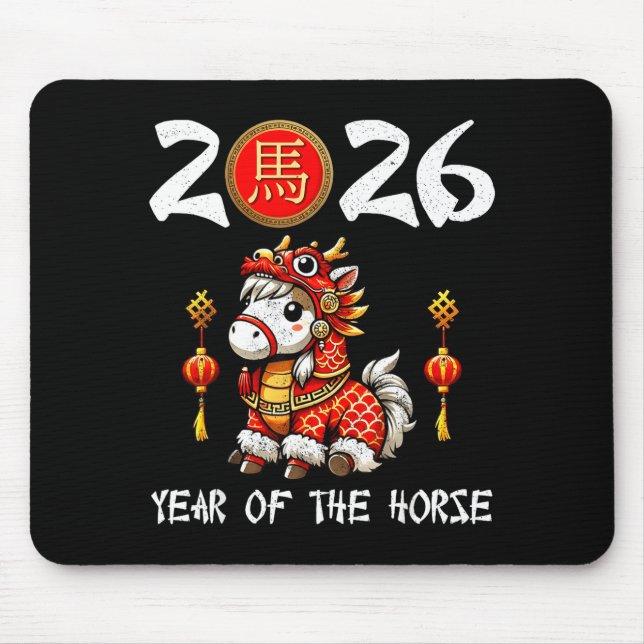 Chinese New Year 2026 Year Of The Horse Happy New  Mouse Pad (Front)