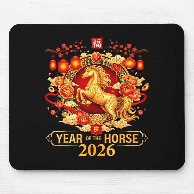 Chinese New Year 2026 Year Of The Horse Happy New  Mouse Pad (Front)