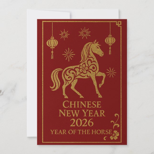 Chinese New Year 2026 - Year of the Horse Holiday Card (Front)