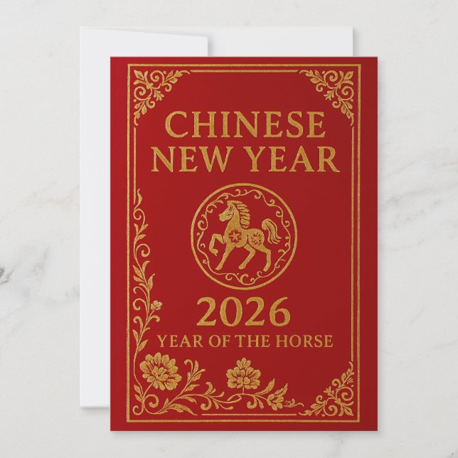 Chinese New Year 2026 - Year of the Horse Holiday Card (Front)
