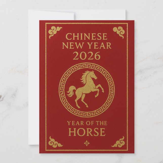 Chinese New Year 2026 - Year of the Horse Holiday Card (Front)