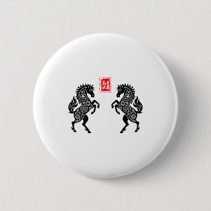 Chinese New Year 2026 Year Of The Horse Lunar New  6 Cm Round Badge
