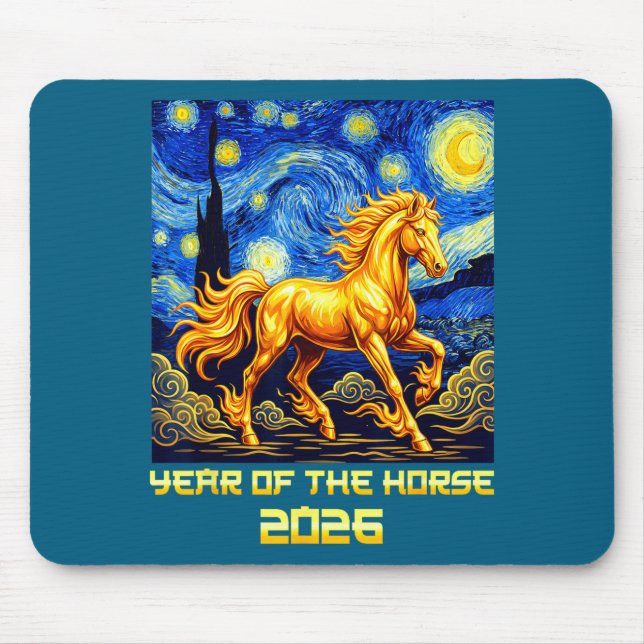 Chinese New Year 2026 Year Of The Horse Lunar New  Mouse Pad (Front)