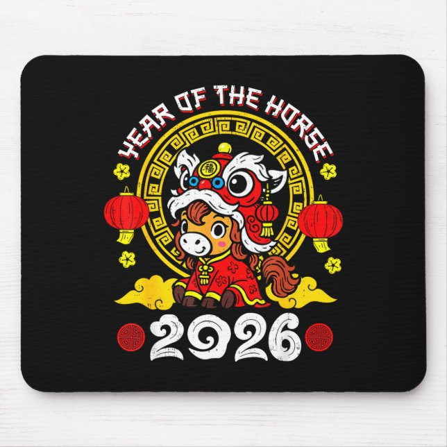 Chinese New Year 2026 Year Of The Horse Lunar New  Mouse Pad (Front)