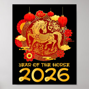 Chinese New Year 2026 Year Of The Horse Lunar New  Poster