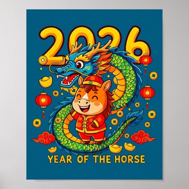 Chinese New Year 2026 Year Of The Horse Lunar New  Poster (Front)
