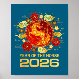 Chinese New Year 2026 Year Of The Horse Lunar New  Poster