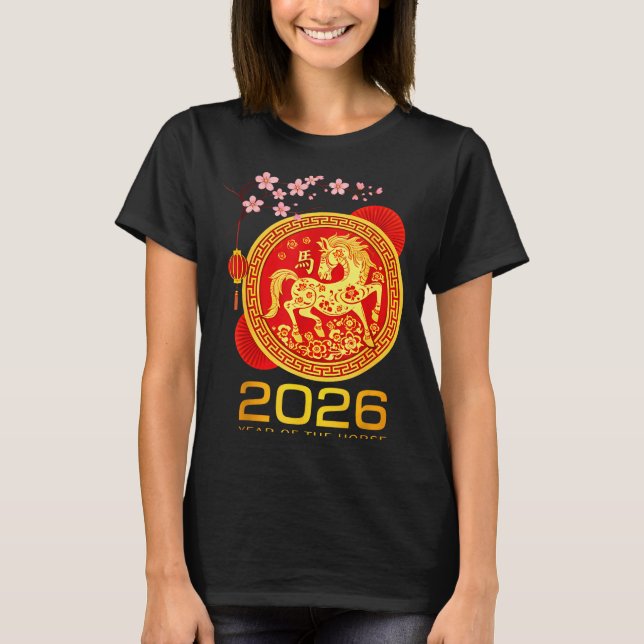 Chinese New Year 2026 Year Of The Horse Lunar New  T-Shirt (Front)