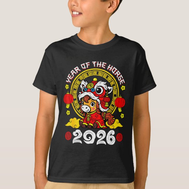 Chinese New Year 2026 Year Of The Horse Lunar New  T-Shirt (Front)