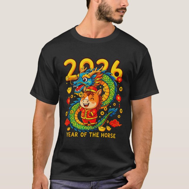 Chinese New Year 2026 Year Of The Horse Lunar New  T-Shirt (Front)