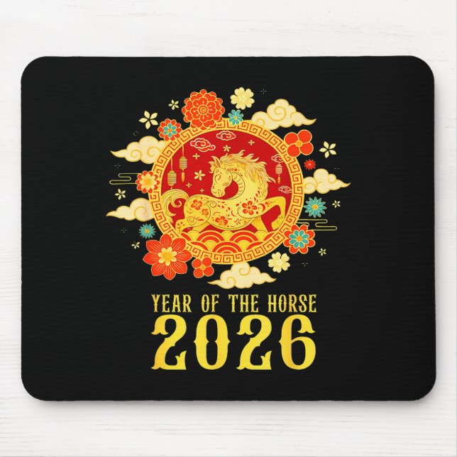 Chinese New Year 2026 Year Of The Horse  Mouse Pad (Front)