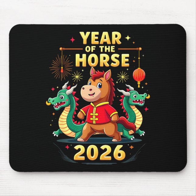 Chinese New Year 2026 Year Of The Horse  Mouse Pad (Front)