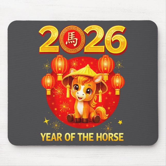 Chinese New Year 2026 Year Of The Horse  Mouse Pad (Front)