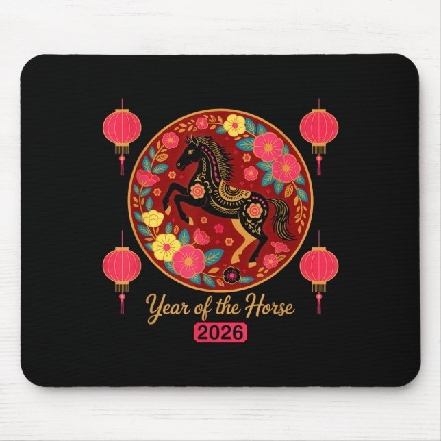 Chinese New Year 2026 Year Of-the Horse  Mouse Pad (Front)