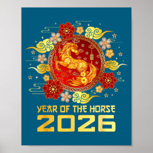 Chinese new year 2026 year of the horse  poster