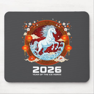 Chinese New Year 2026 Year Of The Ice Horse  Mouse Pad