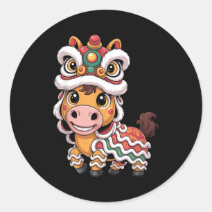 Chinese New Year 2026 Year Of The Kawaii Horse Lio Classic Round Sticker