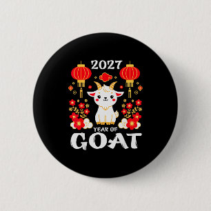Chinese New Year 2027 Year Of The Goat 2027 New Ye 6 Cm Round Badge