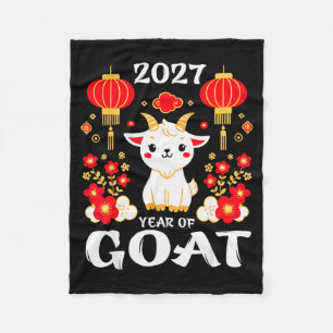 Chinese New Year 2027 Year Of The Goat 2027 New Ye Fleece Blanket