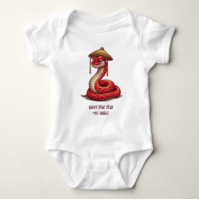 Chinese New Year, Baby Shirt, Snake  Baby Bodysuit (Front)