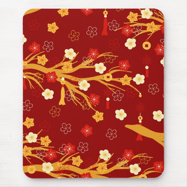 Chinese New Year Branches and Tassels  Mouse Pad (Front)
