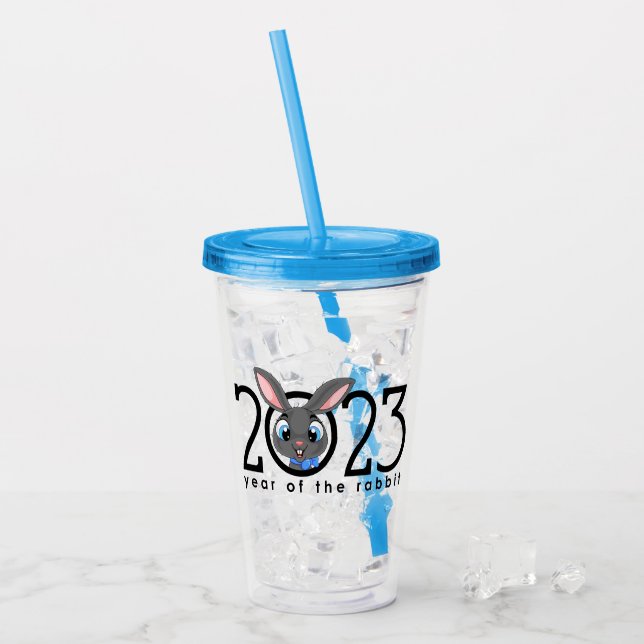 Chinese New Year Cartoon Rabbit Acrylic Tumbler (Front Ice)