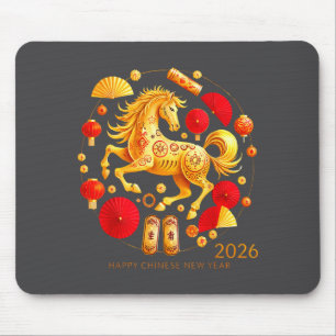 Chinese New Year Clothing Year Of The Horse 2026  Mouse Pad