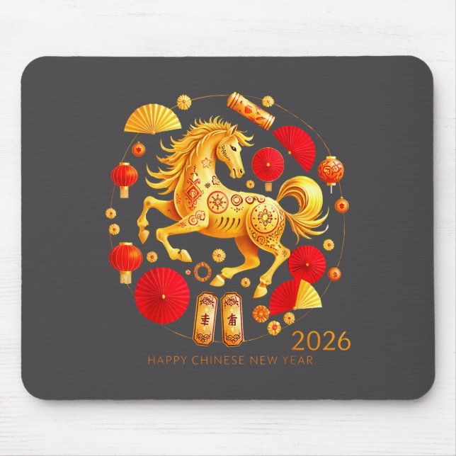 Chinese New Year Clothing Year Of The Horse 2026  Mouse Pad (Front)