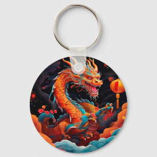 Chinese New Year colourful dragon Key Ring
