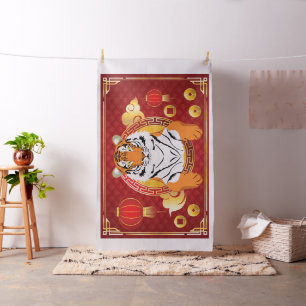 Chinese new year design with tiger fabric