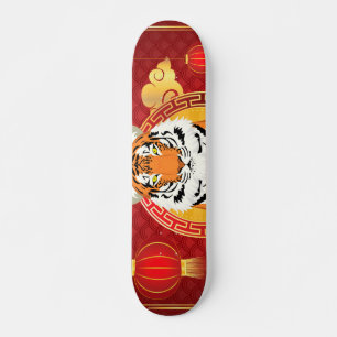 Chinese new year design with tiger skateboard