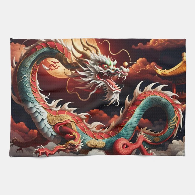 Chinese New Year Dragon 2024 KitchT03 Tea Towel (Horizontal)