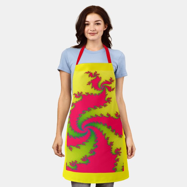Chinese New Year Dragon Fractal Apron (Worn)