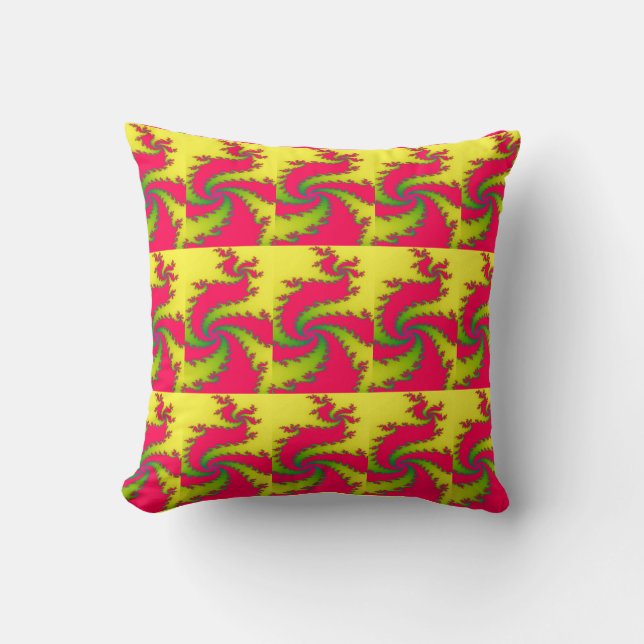 Chinese New Year Dragon Fractal Pillow (Front)