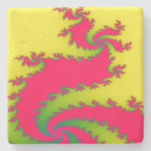 Chinese New Year Dragon Fractal Stone Coaster