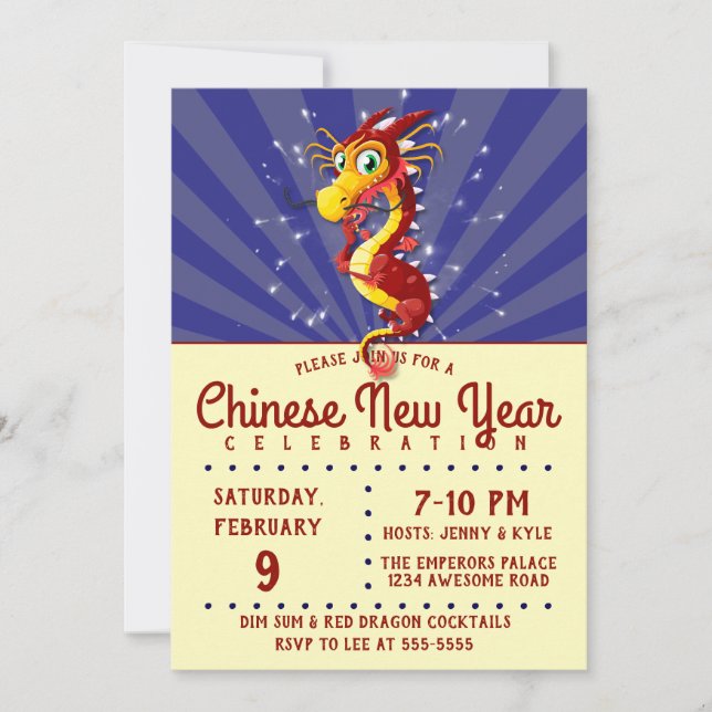 Chinese New Year Dragon Invitation (Front)