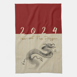 Chinese New Year Dragon Original Painting Zodiac K Tea Towel