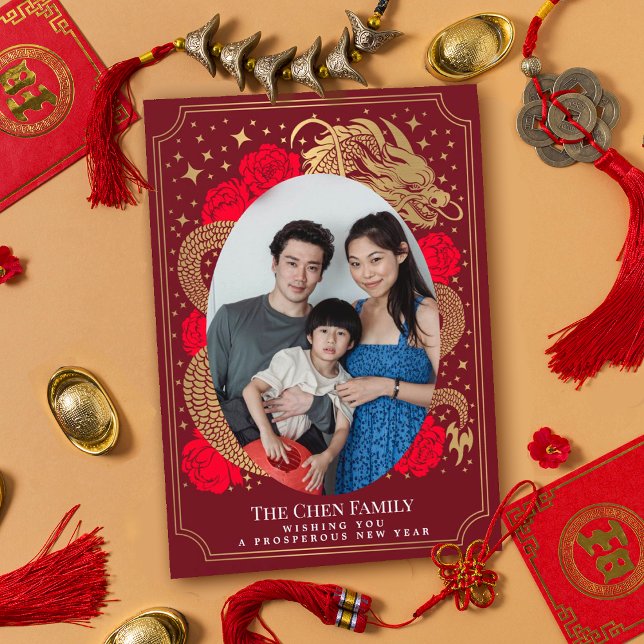 Chinese New Year Dragon Photo Holiday  Card (Creator Uploaded)