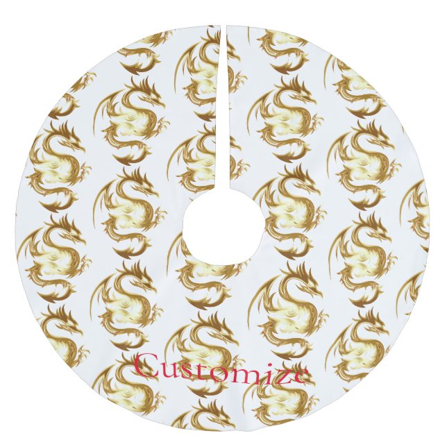 Chinese New Year Dragon Thunder_Cove Brushed Polyester Tree Skirt (Front)