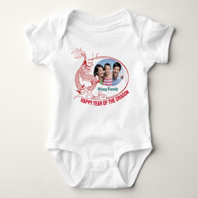 Chinese New Year family foto gift baby Bodysuit (Front)