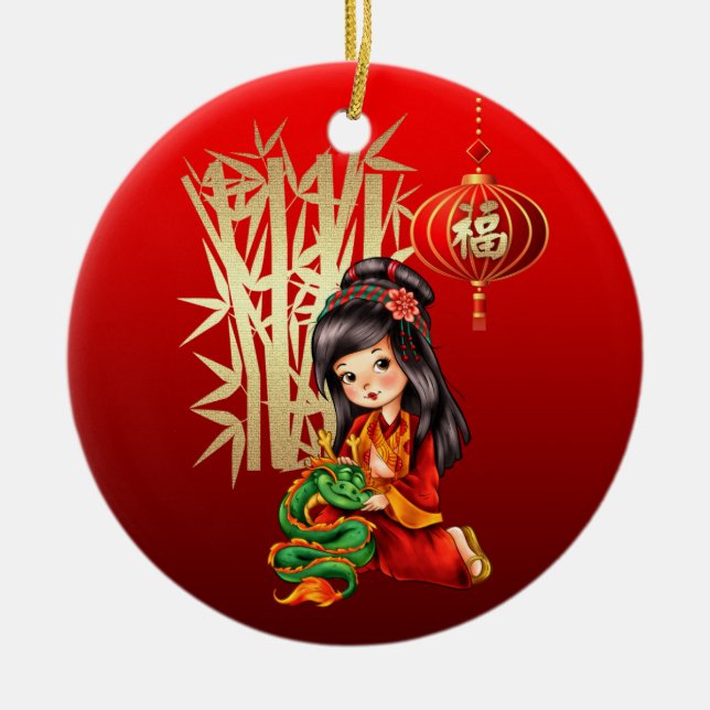Chinese New Year Gift Ceramic Tree Decoration (Front)