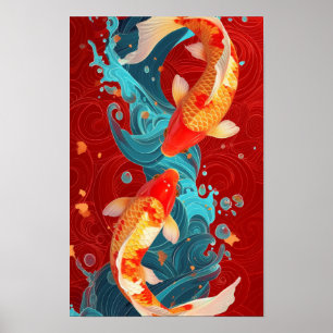 Chinese New Year Goldfish Poster for Prosperity an