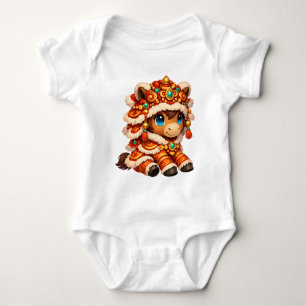 Chinese New Year Horse 2026 Zodiac Baby Bodysuit