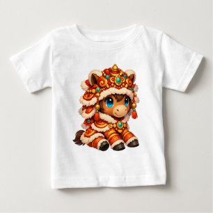 Chinese New Year Horse 2026 Zodiac Baby T-Shirt