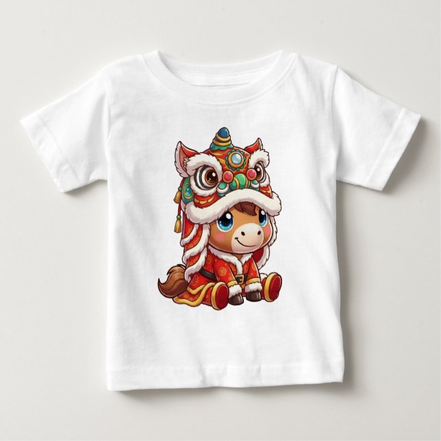 Chinese New Year Horse 2026 Zodiac Baby T-Shirt (Front)
