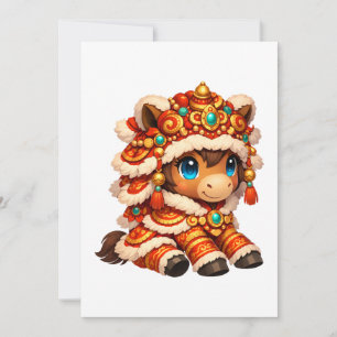 Chinese New Year Horse 2026 Zodiac Invitation