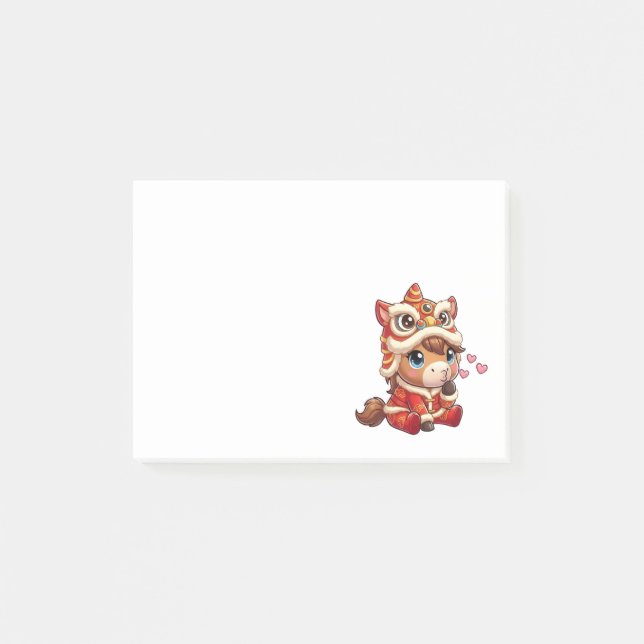 Chinese New Year Horse 2026 Zodiac Post-it Notes (Front)