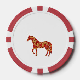 Chinese New Year Horse with Dragon Phoenix  Poker Chips